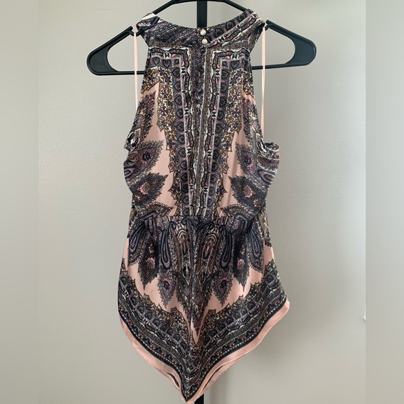 Cache Silk Handkerchief Halter Blouse - Picture 5 of 16